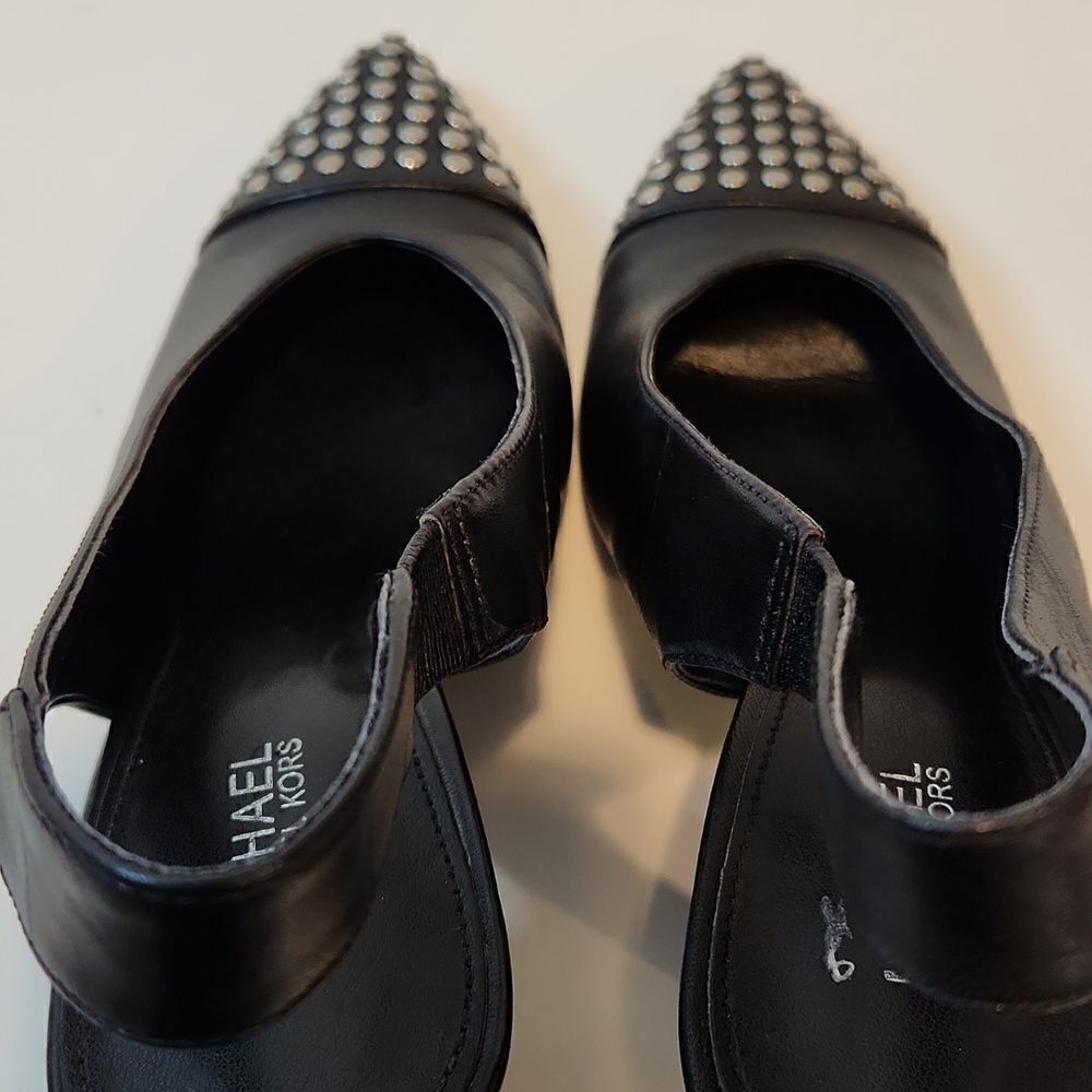 MICHAEL Michael Kors Black Studded Gemma Slingback Heels Women's Sz 6M EUC NICE! - Picture 14 of 15